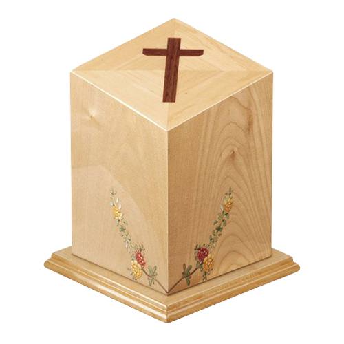 Forever Cross Wood Cremation Urn