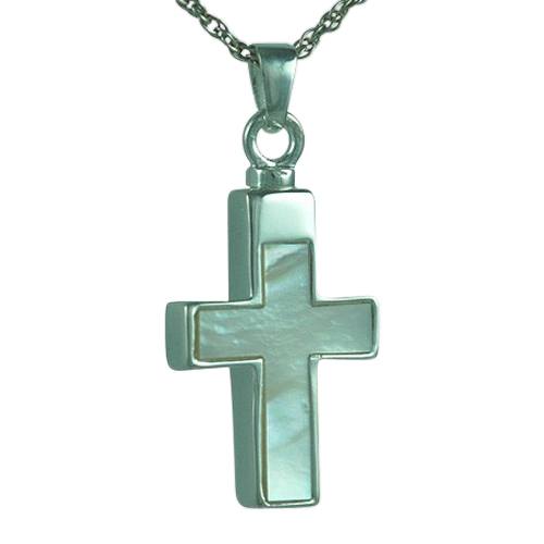 Pearl Insert Cross Cremation Keepsakes