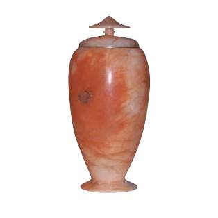 Orange & Bronze Alabaster Cremation Urn
