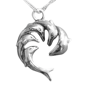 Dolphin Family Cremation Jewelry III