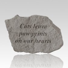 Cats Leave Paw Prints Memorial Stone
