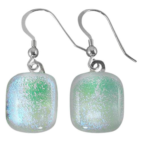 Clear Green Memorial Earrings