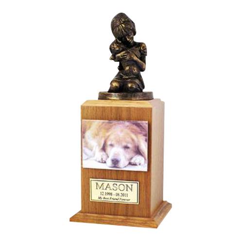 Always My Doggy Oak Cremation Urn