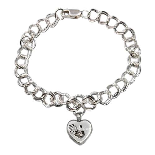 Amore 14k White Gold Cremation Print Bracelet