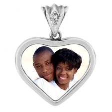 Amore White Gold Photo Pendant