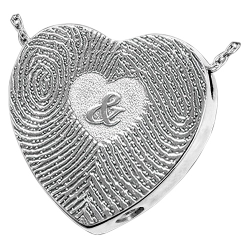 Ampersand 14k White Gold Cremation Print Keepsake