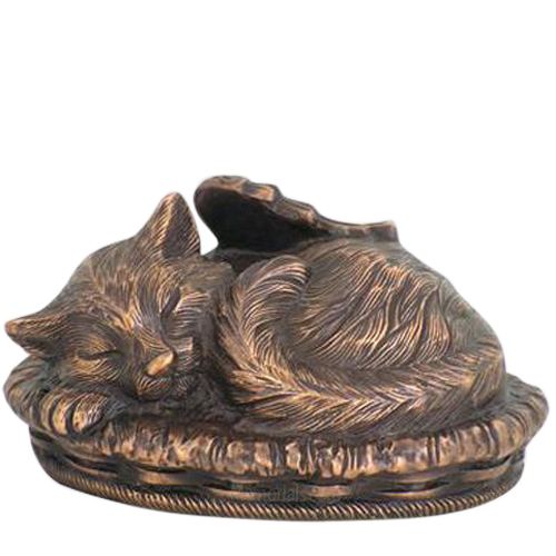 Angel Cat Cremation Urn Copper