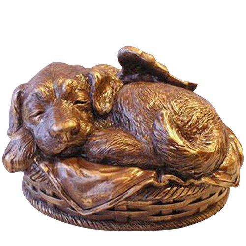 Angel Dog Cremation Urn Bronze