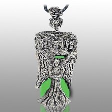 Angel Wings Green Pet Ash Necklace