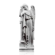 Angel with Column Small Marble Statues