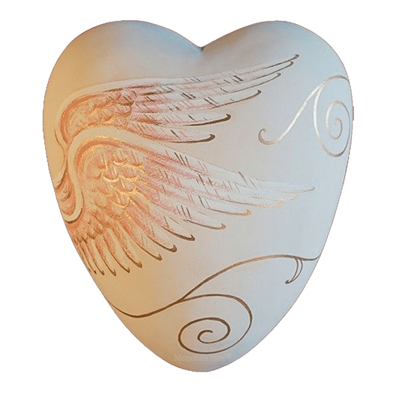 Angelic Ceramic Heart Urn