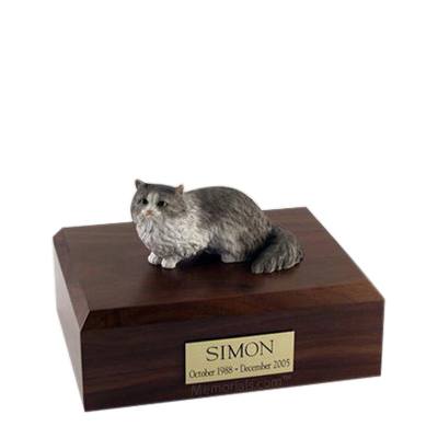 Angora Gray Medium Cat Cremation Urn