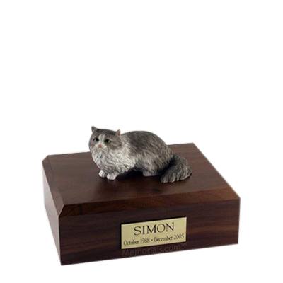 Angora Grey Small Cat Cremation Urn