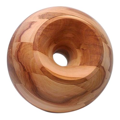 Apple Sphere Wood Pet Urn