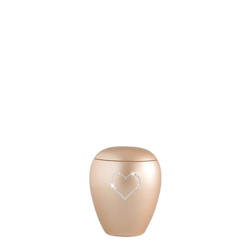 Apricot Crystal Heart Ceramic Keepsake Urn