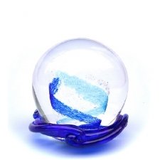 Aqua & Ocean Blue Swirl Medium Memory Glass Keepsake