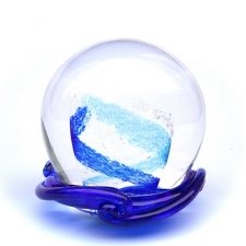 Aqua & Ocean Blue Swirl Memory Glass Keepsake
