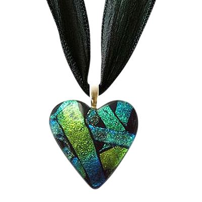 Aqua Small Heart Ashes Pendant