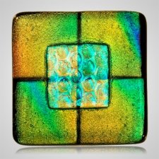 Aqua Yellow Cremation Ashes Tile