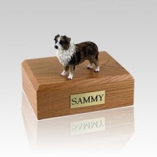 Australian Sheepdog Brown & White Large Dog Urn