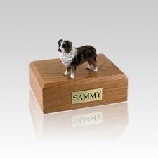 Australian Sheepdog Brown & White Small Dog Urn