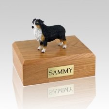 Australian Sheepdog Tri-Color Docked Dog Urns