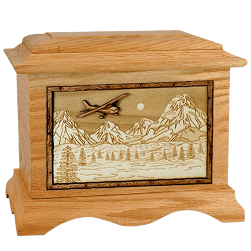 Aviation Oak Cremation Urn