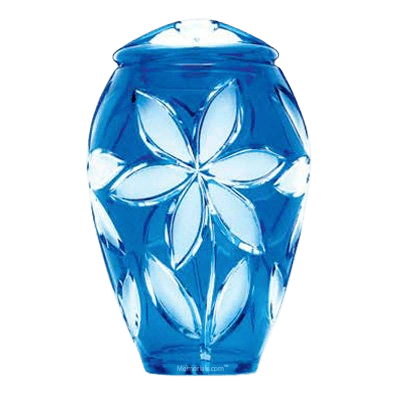 Azure Fleur Glass Cremation Urn