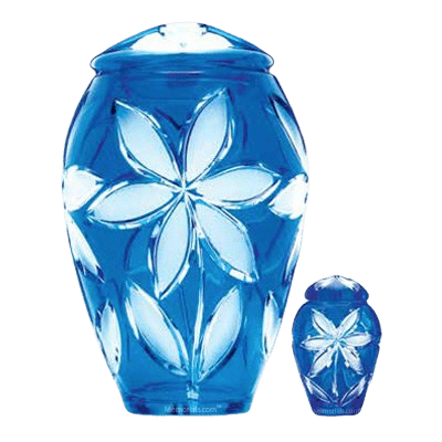 Azure Fleur Glass Cremation Urns