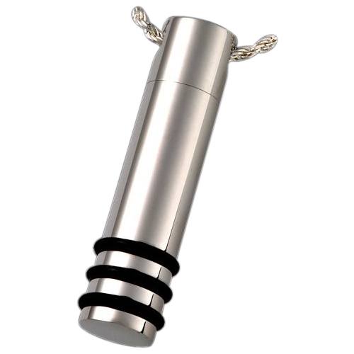 Banded Cylinder Cremation Pendant