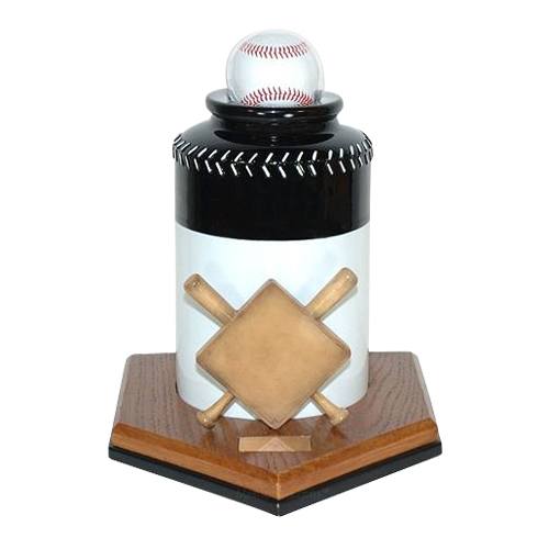 Baseball Black Cremation Urn