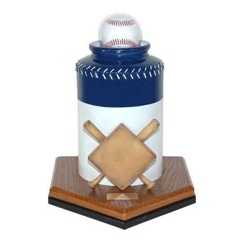 Baseball Blue Cremation Urn