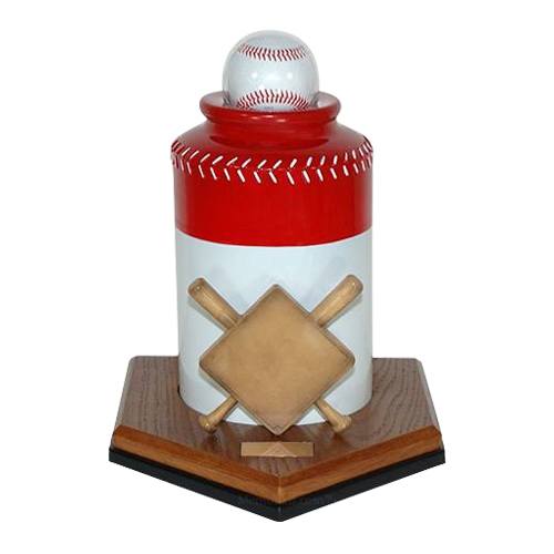 Baseball Red Cremation Urn