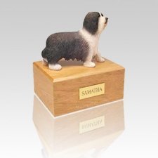 Bearded Collie Standing Medium Dog Urn