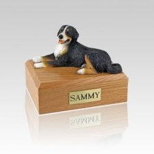 Bernese Mountain Laying Medium Dog Urn