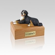 Bernese Mountain Laying Small Dog Urn