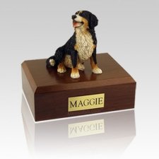 Bernese Mountain Sitting Large Dog Urn