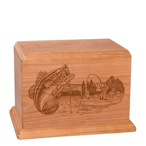 Big Bass Individual Cherry Wood Urn