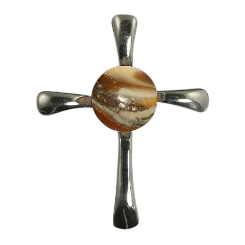 Bisque Cross Cremation Ash Pendant