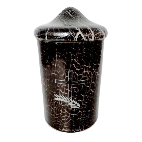 Black Crackle Glass Cremation Urn