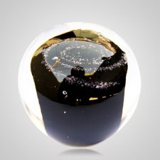 Black Cremation Glass Weight