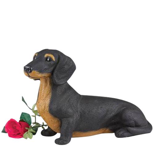 Black Dachshund Cremation Urn