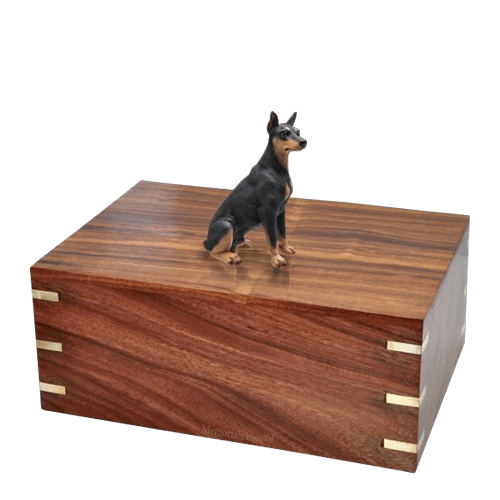 Black Doberman Large Doggy Urn