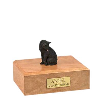 Black Grooming Small Cat Cremation Urn