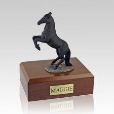 Black Rearing Large Horse Cremation Urn