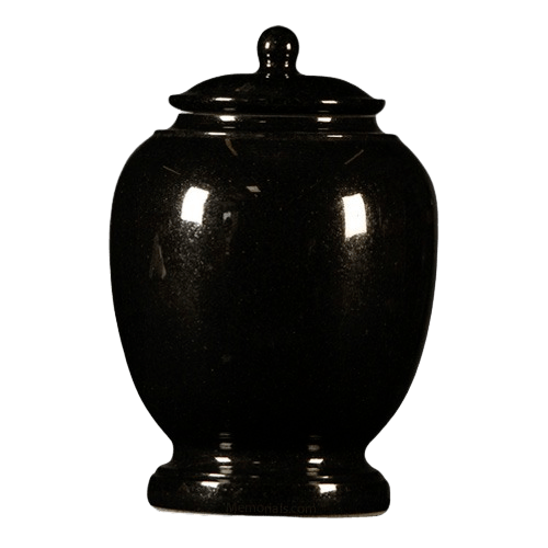 Black Satin Granite Cremation Urn