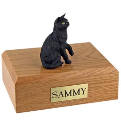Black Sitting X Large Cat Cremation Urn