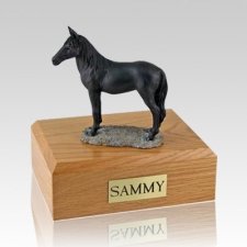 Black Standing Large Horse Cremation Urn