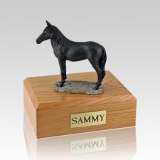 Black Standing Medium Horse Cremation Urn