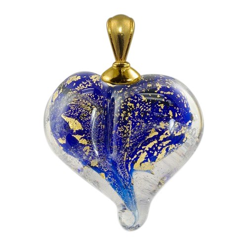 Blue & Gold Love Cremation Ash Pendant